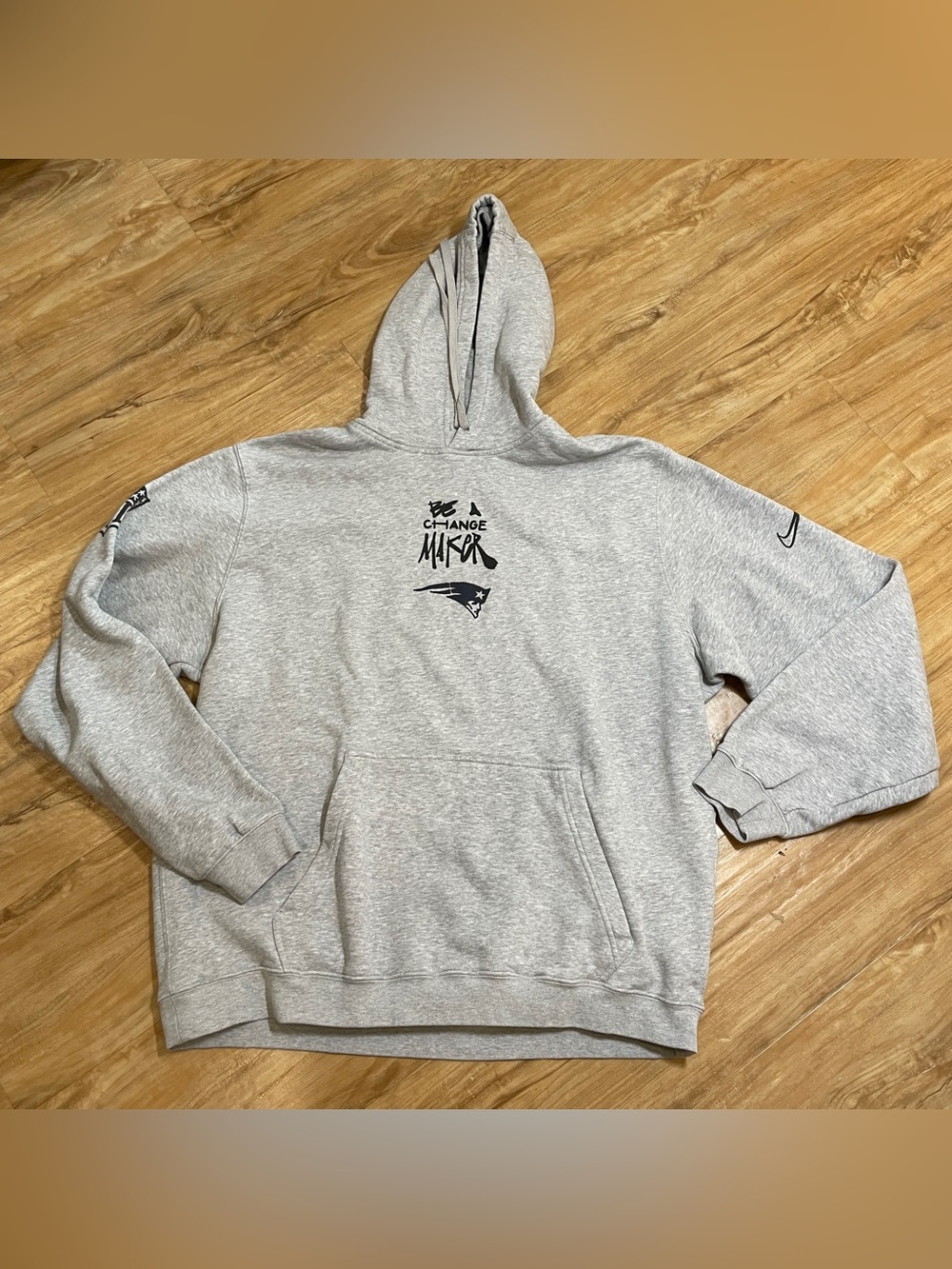 Nike XXL NFL New England Patriots Inspire Change Gray Pullover Hoodie Sweatshirt